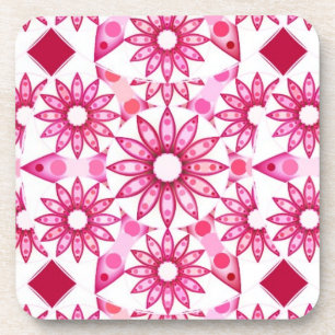 Mandala-Muster in Rosa- und Marontönen Untersetzer