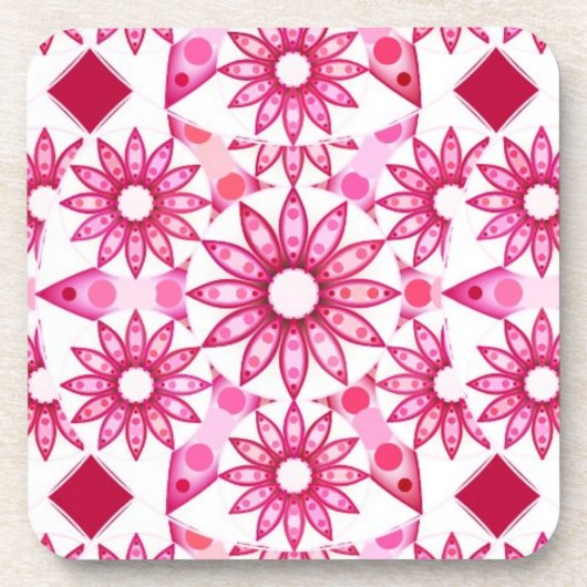 Mandala-Muster in Rosa- und Marontönen Untersetzer (Vorderseite)