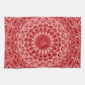 Mandala-Muster in Rot und Weiß Geschirrtuch (Horizontal)