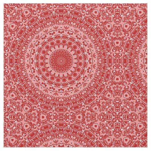 Mandala-Muster in Rot und Weiß Stoff (Nahaufnahme)