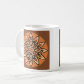 Mandala-Muster in Schokolade, Terrakotta und Rost Kaffeetasse (Vorderseite Links)