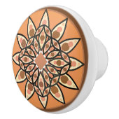 Mandala-Muster in Schokolade, Terrakotta und Rost Keramikknauf (Rechts)
