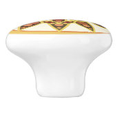 Mandala-Muster in Schokolade, Terrakotta und Rost Keramikknauf (Seitenansicht)