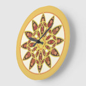 Mandala-Muster in Schokolade und Gold Große Wanduhr (Winkel)