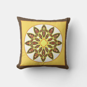 Mandala-Muster in Schokolade und Gold Kissen