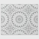 Mandala-Muster in Schwarz und Weiß Geschenkpapier (Flach)