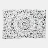 Mandala-Muster in Schwarz und Weiß Geschirrtuch (Horizontal)
