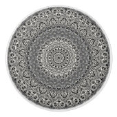 Mandala-Muster in Schwarz und Weiß Keramikknauf (Vorderseite)