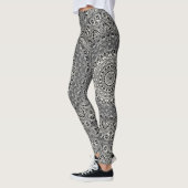 Mandala-Muster in Schwarz und Weiß Leggings (Links)