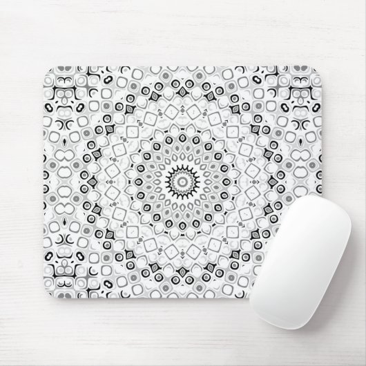 Mandala-Muster in Schwarz und Weiß Mousepad (Mit Mouse)