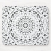 Mandala-Muster in Schwarz und Weiß Mousepad (Vorne)
