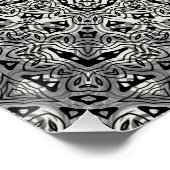 Mandala-Muster in Schwarz und Weiß Poster (Ecke)