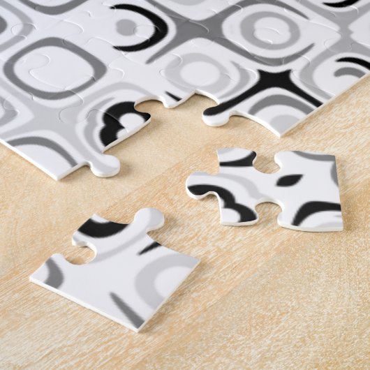 Mandala-Muster in Schwarz und Weiß Puzzle (Seite)