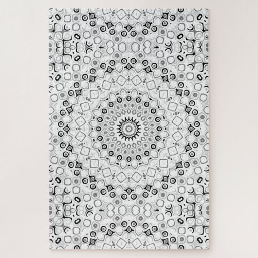 Mandala-Muster in Schwarz und Weiß Puzzle (Vertikal)