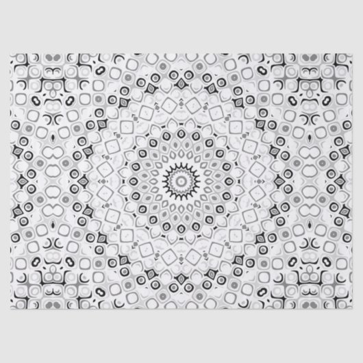 Mandala-Muster in Schwarz und Weiß Seidenpapier (Vorderseite)
