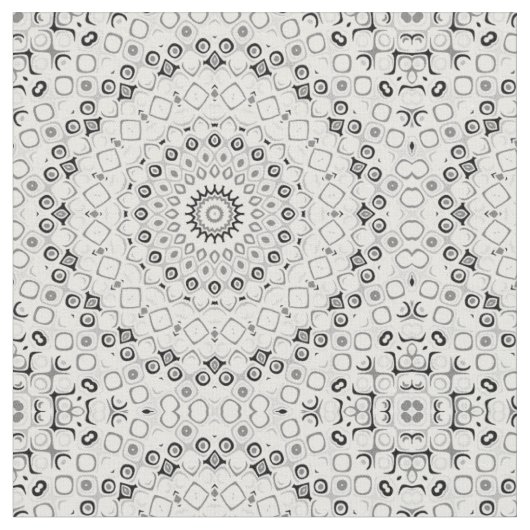 Mandala-Muster in Schwarz und Weiß Stoff (Nahaufnahme)