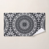 Mandala-Muster in Schwarzweiß Badhandtuch Set (Handtuch)