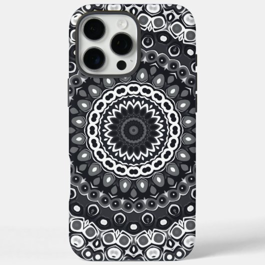 Mandala-Muster in Schwarzweiß Case-Mate iPhone Hülle (Rückseite)