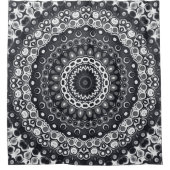 Mandala-Muster in Schwarzweiß Duschvorhang (Vorderseite)