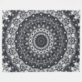 Mandala-Muster in Schwarzweiß Fleecedecke (Vorderseite (Horizontal))
