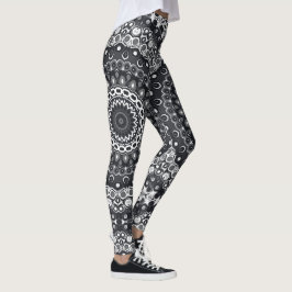 Mandala-Muster in Schwarzweiß Leggings