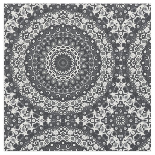 Mandala-Muster in Schwarzweiß Stoff (Nahaufnahme)