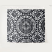 Mandala-Muster in Schwarzweiß Wandteppich (Vorderseite (Horizontal))