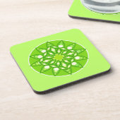 Mandala Muster in Shades of Lime Green Getränkeuntersetzer (Linke Seite)