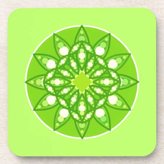 Mandala Muster in Shades of Lime Green Getränkeuntersetzer (Vorderseite)