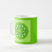Mandala Muster in Shades of Lime Green Kaffeetasse (Vorderseite Links)