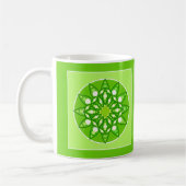 Mandala Muster in Shades of Lime Green Kaffeetasse (Links)