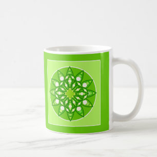 Mandala Muster in Shades of Lime Green Kaffeetasse