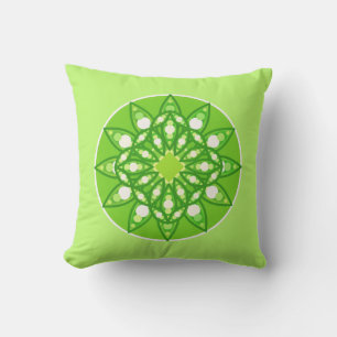 Mandala Muster in Shades of Lime Green Kissen