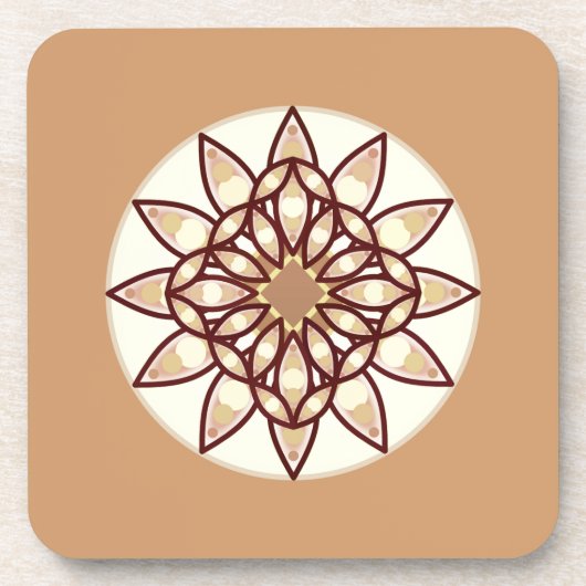 Mandala Muster in Tan und Schokolade Brown Getränkeuntersetzer (Vorderseite)