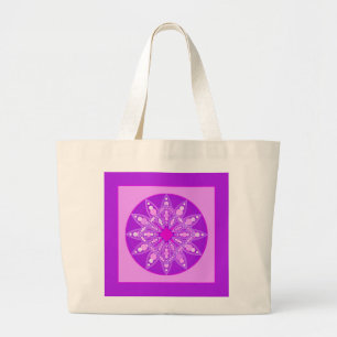 Mandala-Muster in Violett, Orchideen und Rosa Jumbo Stoffbeutel