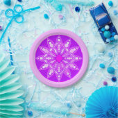 Mandala-Muster in Violett, Orchideen und Rosa Pappteller (Party)