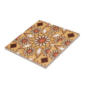 Mandala-Muster, karamellbraun, schokoladenbraun Fliese (Seite)