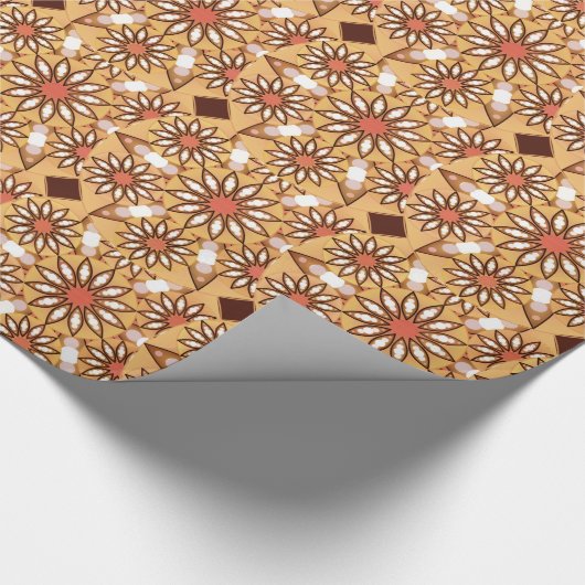 Mandala-Muster, karamellbraun, schokoladenbraun Geschenkpapier (Ecke)