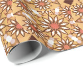 Mandala-Muster, karamellbraun, schokoladenbraun Geschenkpapier (Rolleneckpunkt)