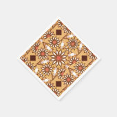 Mandala-Muster, karamellbraun, schokoladenbraun Serviette (Ecke)
