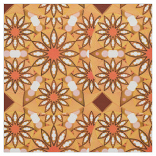 Mandala-Muster, karamellbraun, schokoladenbraun Stoff