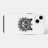 Mandala-Muster-Katze-Design iPhone Hülle (Rückseite (Horizontal))