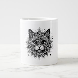 Mandala-Muster-Katze-Design Jumbo-Tasse
