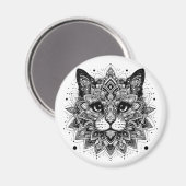 Mandala-Muster-Katze-Design Magnet (Vorderseite/Rückseite)
