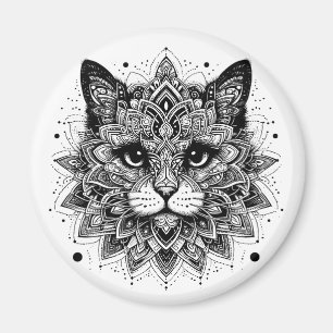 Mandala-Muster-Katze-Design Magnet