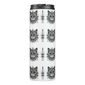 Mandala-Muster-Katze-Design Thermosbecher (Rückseite)