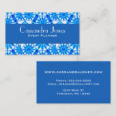 Mandala-Muster, kobaltblau, türkis und weiß Visitenkarte (Vorne/Hinten)