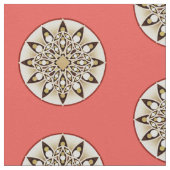 Mandala-Muster, Korallen, Braun und Beige Stoff (Nahaufnahme)