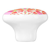 Mandala-Muster, Korallenorange, Rosa, Gold Keramikknauf (Seitenansicht)