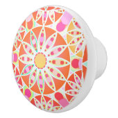 Mandala-Muster, Korallenorange, Rosa, Gold Keramikknauf (Rechts)